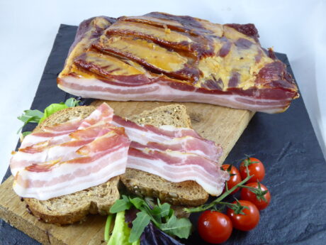 Gerookte Ontbijtspek, uit eigen rokerij circa 100 gr