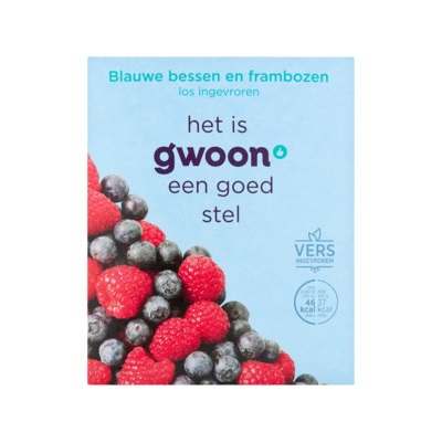 G'woon Blauwe bessen/framboos 250 gr